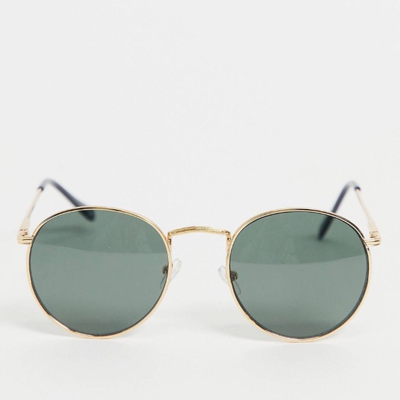 ASOS Round Sunglasses Gold Metal w/Smoke Lense - Picture 3 of 6